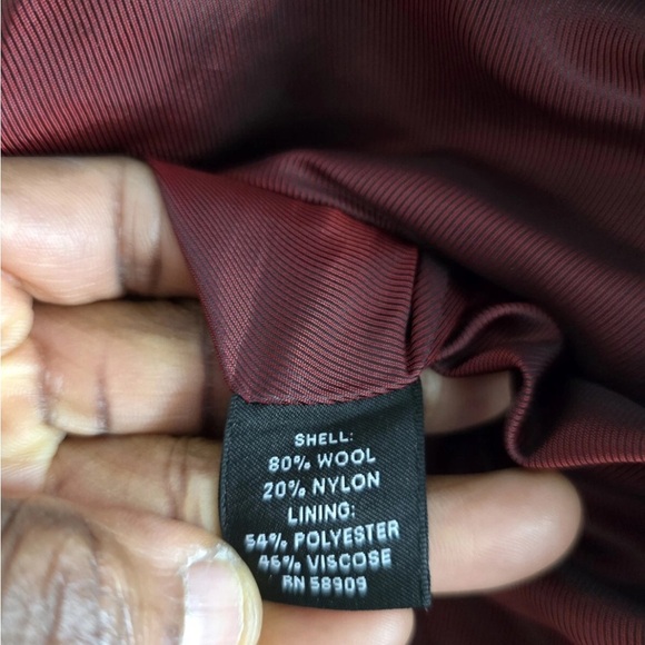 Murano Wool Blend Jacket Coat XL Men Black Leather Trim Military Heavy 90s Y2k - Picture 11 of 16